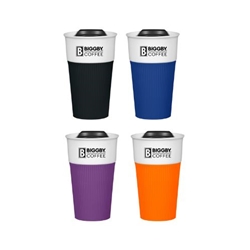 *ON SALE* Ceramic Tumbler with Silicone Sleeve - 14oz